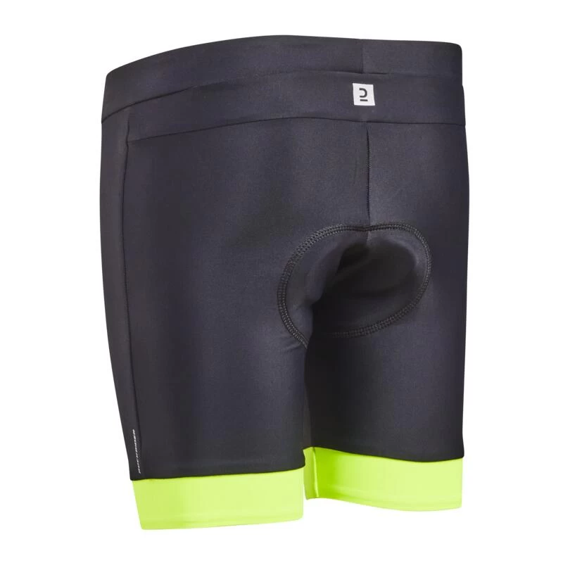 BTWIN Cuissard Sans Bretelle Vélo Enfant 500 Noir/jaune Fluo – Image 2