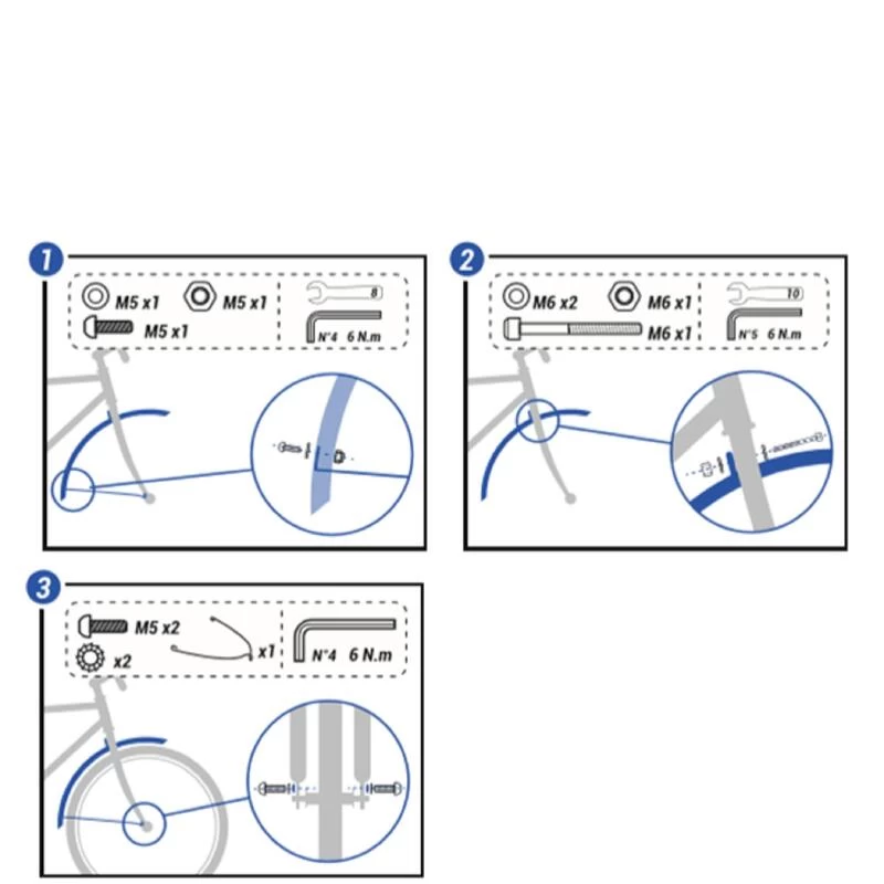 BTWIN Garde Boue Vélo 16 Pouces Bleu (paire) – Image 2
