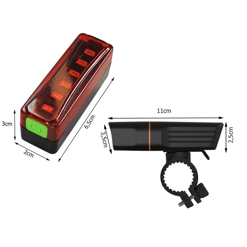 Kit D'éclairage Pour Vélo Feu Arrière Et Feu Avant LED USB Rechargeable – Image 3