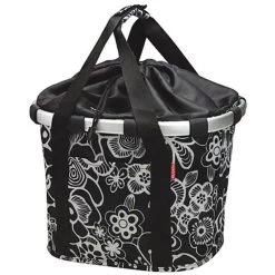 KLICKFIX Panier Avant "Bike Basket" Fleur-noir