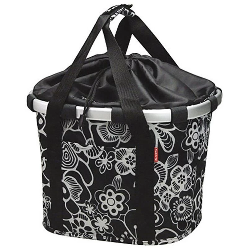 KLICKFIX Panier Avant "Bike Basket" Fleur-noir
