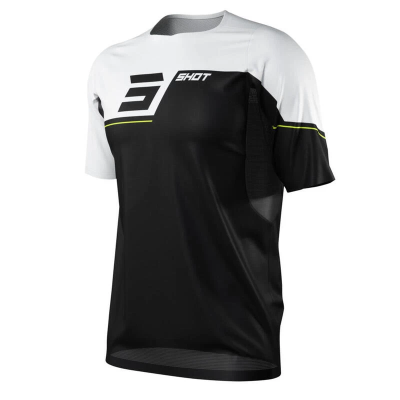 Maillot Manches Courtes Shot Revolt Noir/Blanc Enfant – Image 2