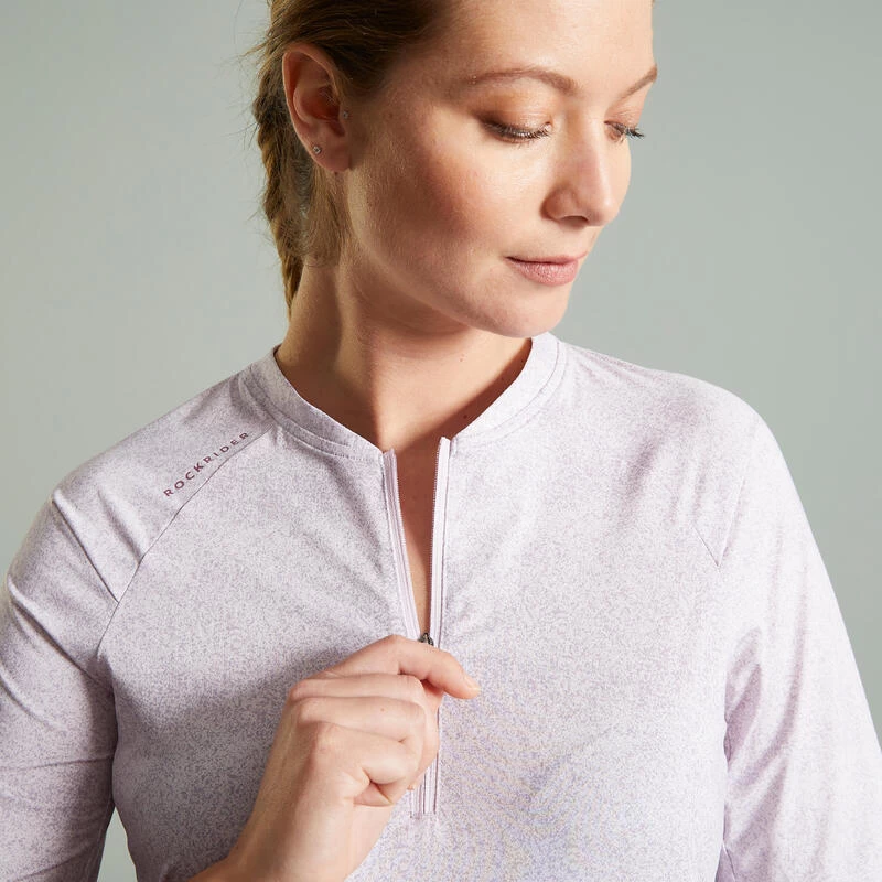 Rockrider MAILLOT MANCHES COURTES VELO VTT EXPL 500 FEMME LILAS – Image 2