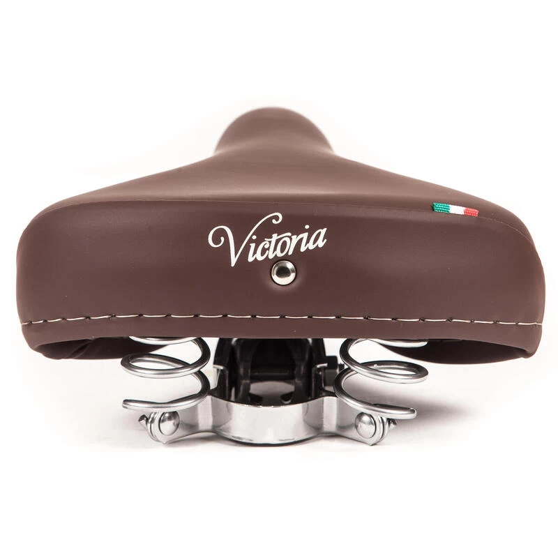 Selle De Vélo Victoria Avec Ressorts Chromés - Brun Foncé – Image 2