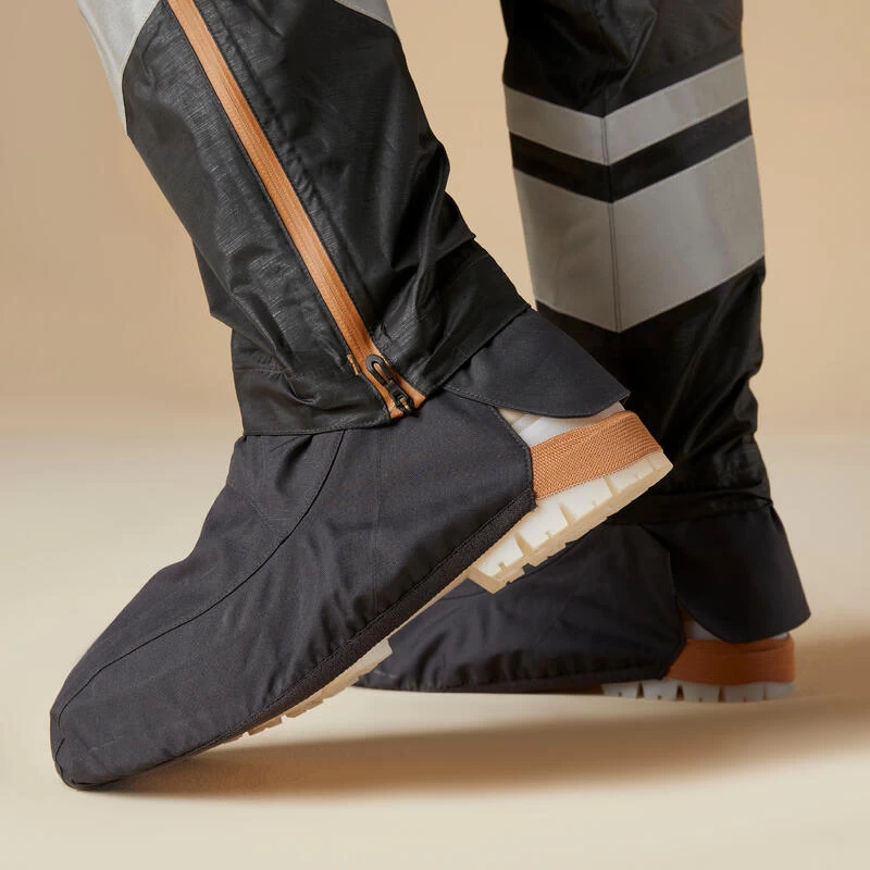 BTWIN SURPANTALON PLUIE VELO VILLE AVEC COUVRE-CHAUSSURES INTEGREES 540 FEMME NOIR – Image 4