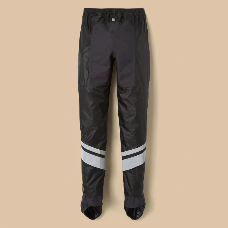 BTWIN SURPANTALON PLUIE VELO VILLE AVEC COUVRE-CHAUSSURES INTEGREES 540 FEMME NOIR – Image 10