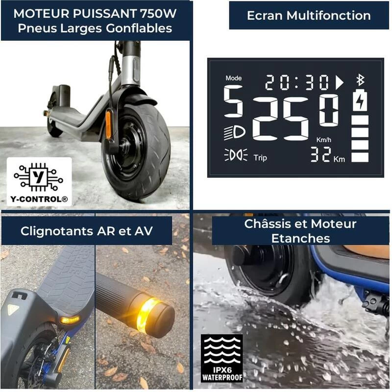 Trottinette électrique YEEP.ME 100a Sport - 10'' 750W 55km - Garantie 5 Ans – Image 2