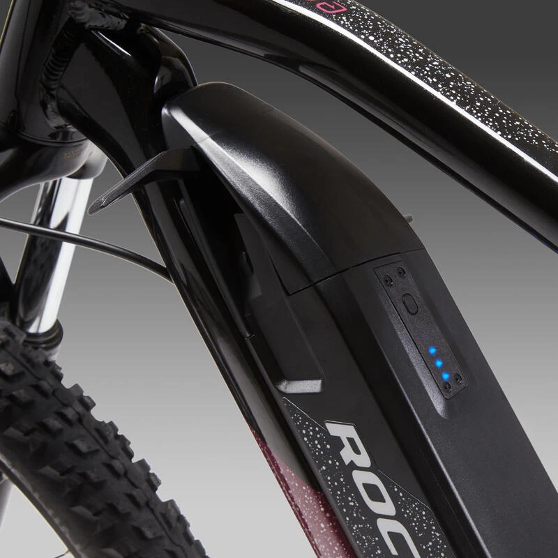 Rockrider Vélo VTT électrique Semi-rigide 27,5", E-ST520 Noir Violet – Image 5